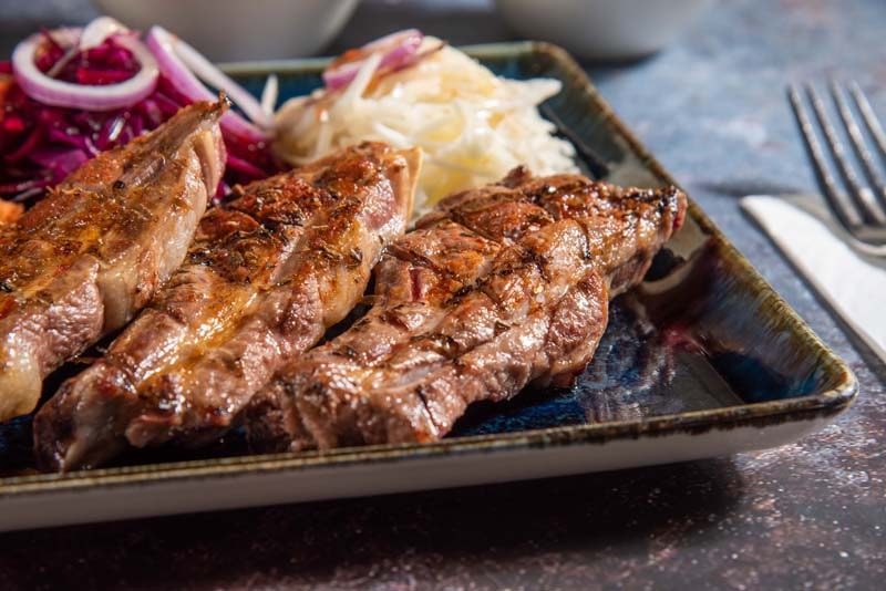 Grilled meat close-up
