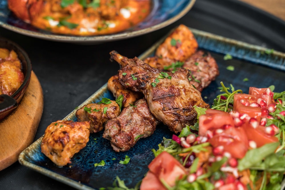Grilled meat skewers